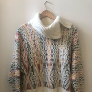 Anthropologie Sleeping In Snow Colorful Sweater M